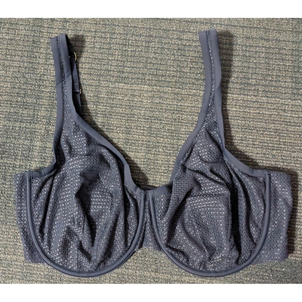 ThirdLove Unlined Modern Mesh Scoop Bra 38F Slate Gray Underwire‎ 38 DDD